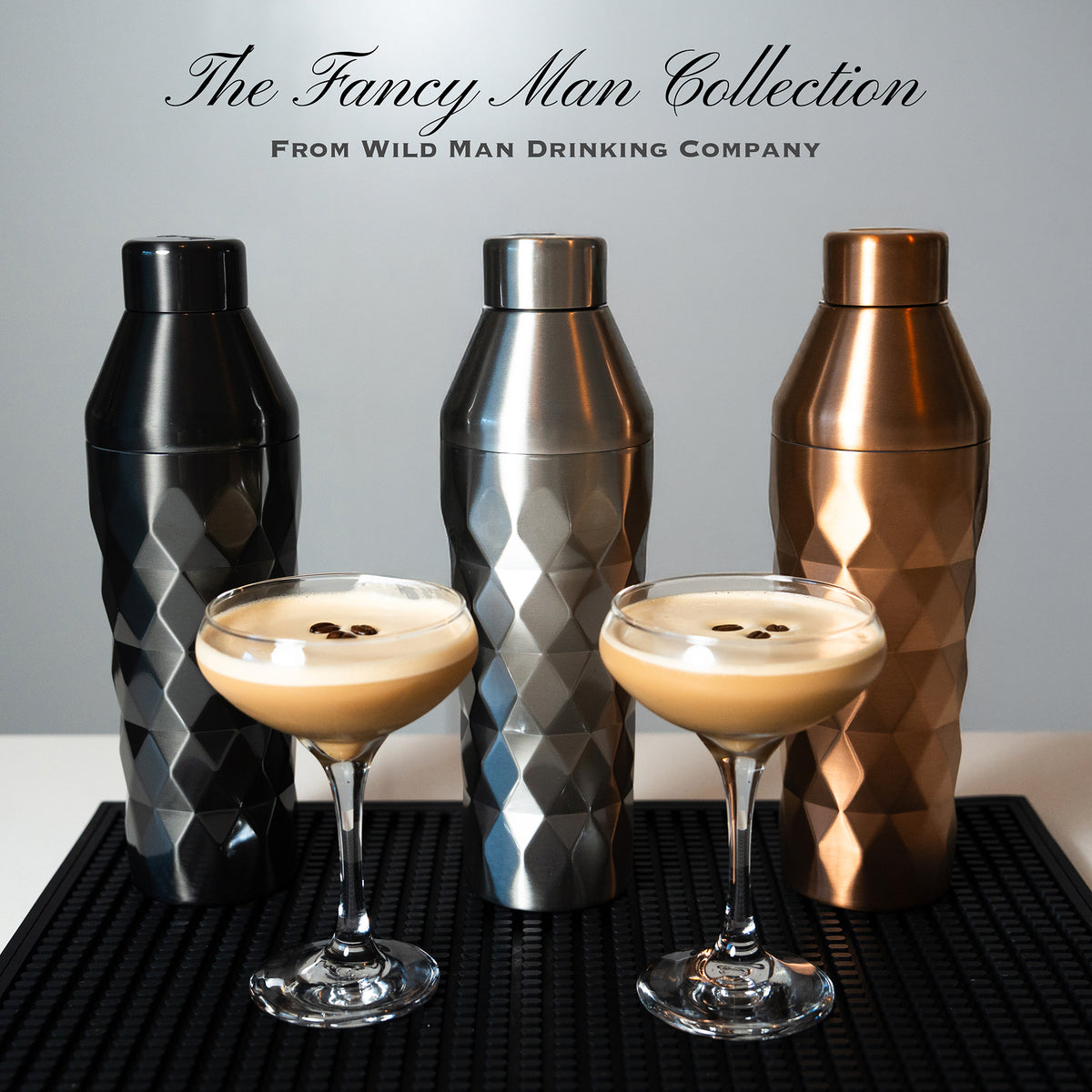 FANCY MAN Insulated Cocktail Shaker Obsidian Black